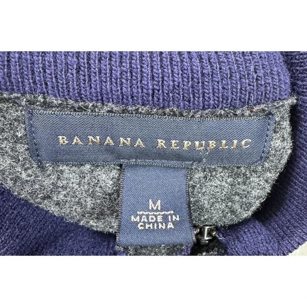 Banana Republic Mens Sweater Mock‎ Neck Button Placket Knit Pullover Casual